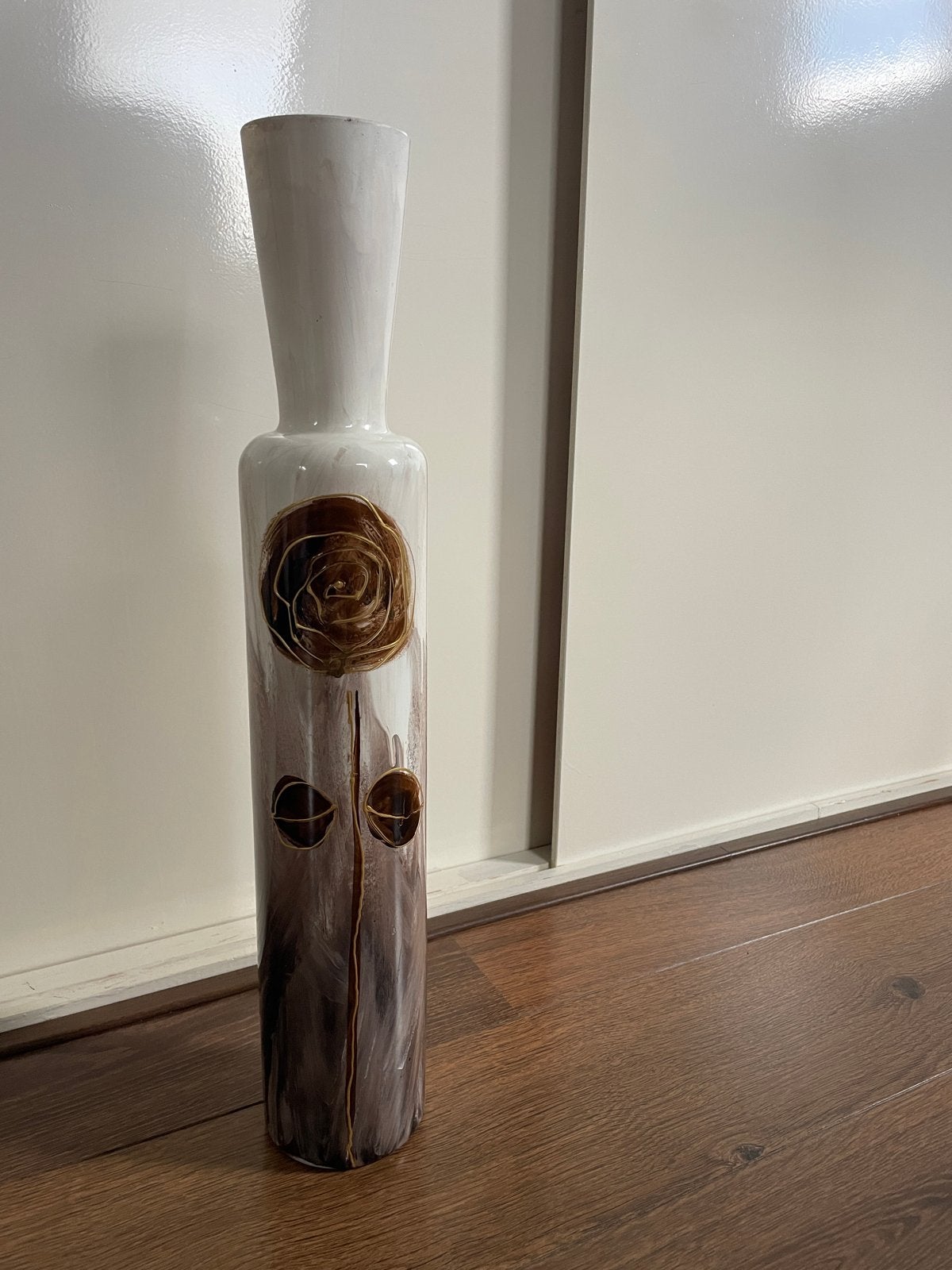 Unieke handbeschilderde vaas, 60 cm hoog, Ophalen
