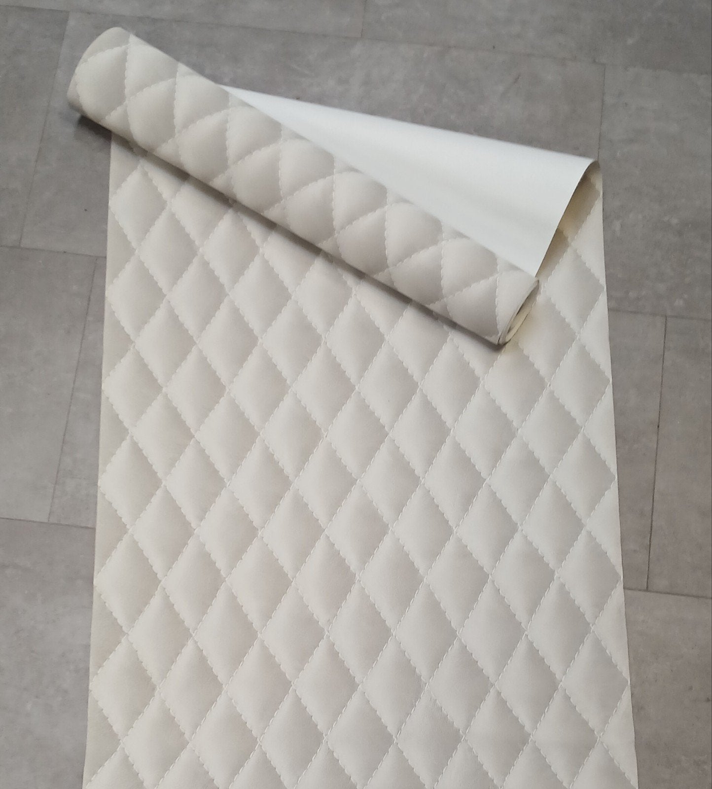 Behang met ruitpatroon 3D 861617, Overige patronen, Overige merken, Ophalen of Verzenden, Grijs