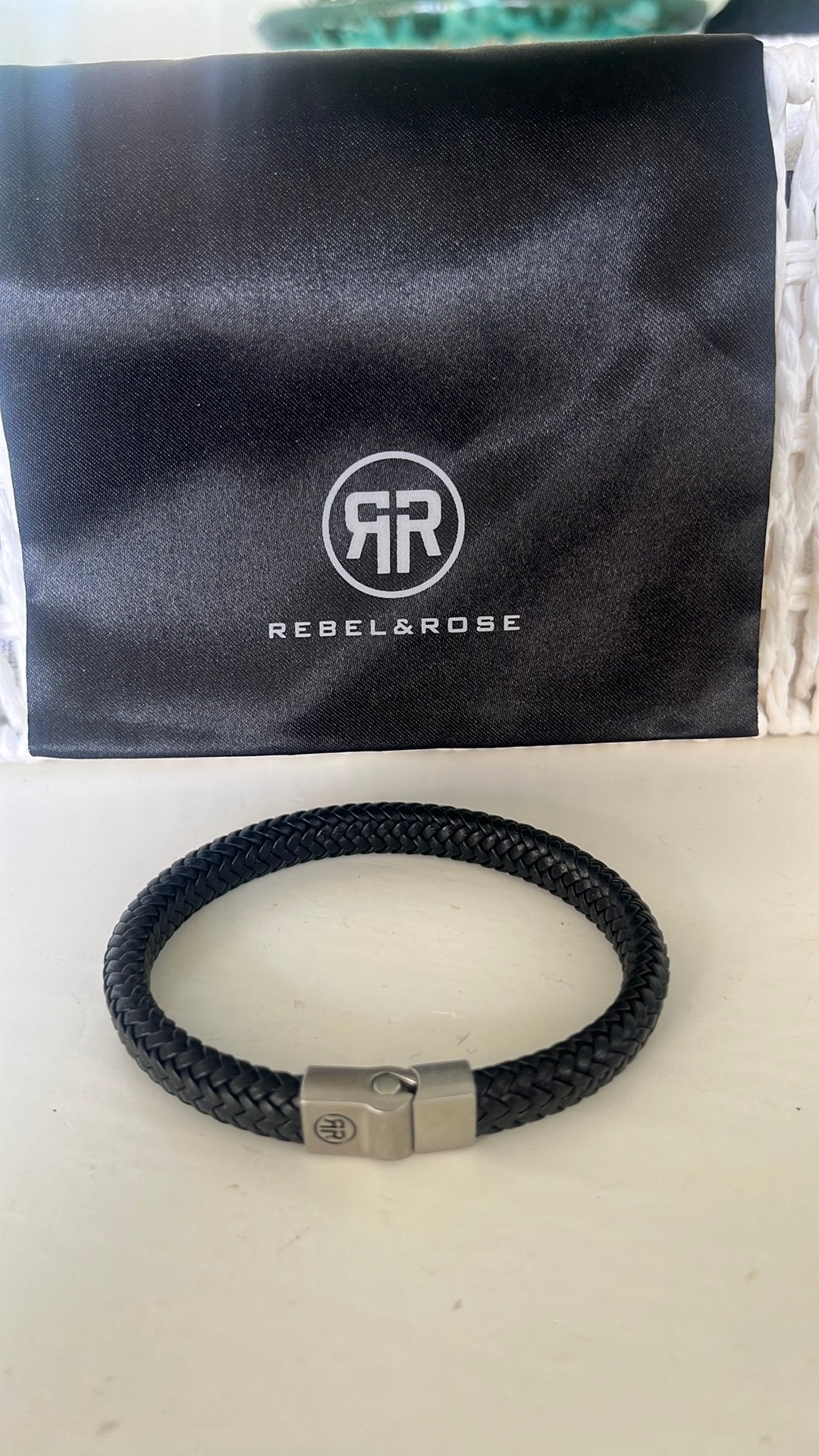 Rebel & rose leren gevlochten armband, Sieraden, Tassen en Uiterlijk, Armbanden, Ophalen of Verzenden, Nieuw, Zwart, Leer