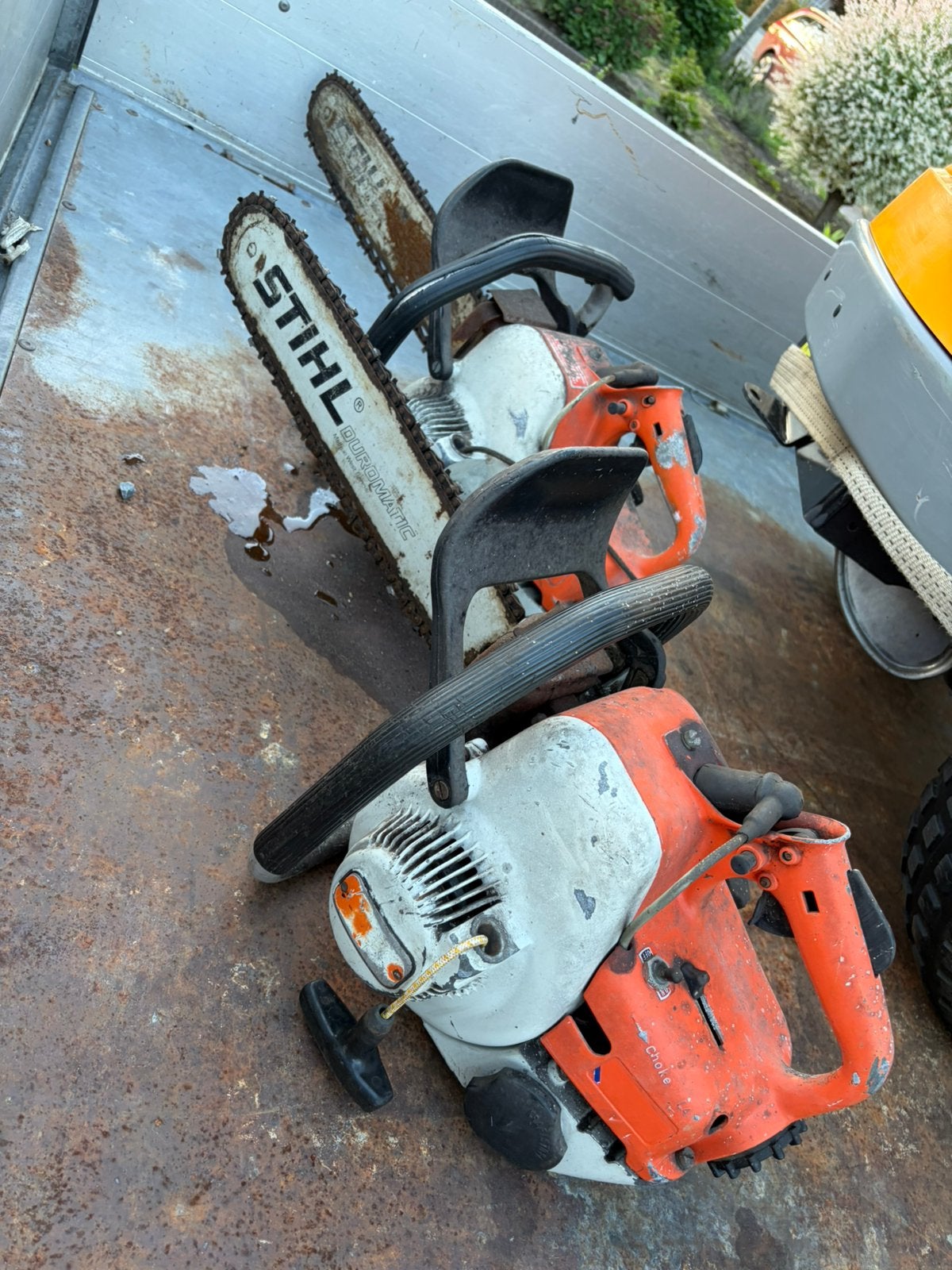 2x antieke stihl kettingzagen, Ophalen, 1200 watt of meer, Kettingzaag, 70 mm of meer