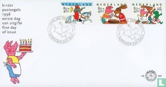 FDC E394 Kinderzegels 1998 NL onbeschreven, Ophalen of Verzenden, Nederland