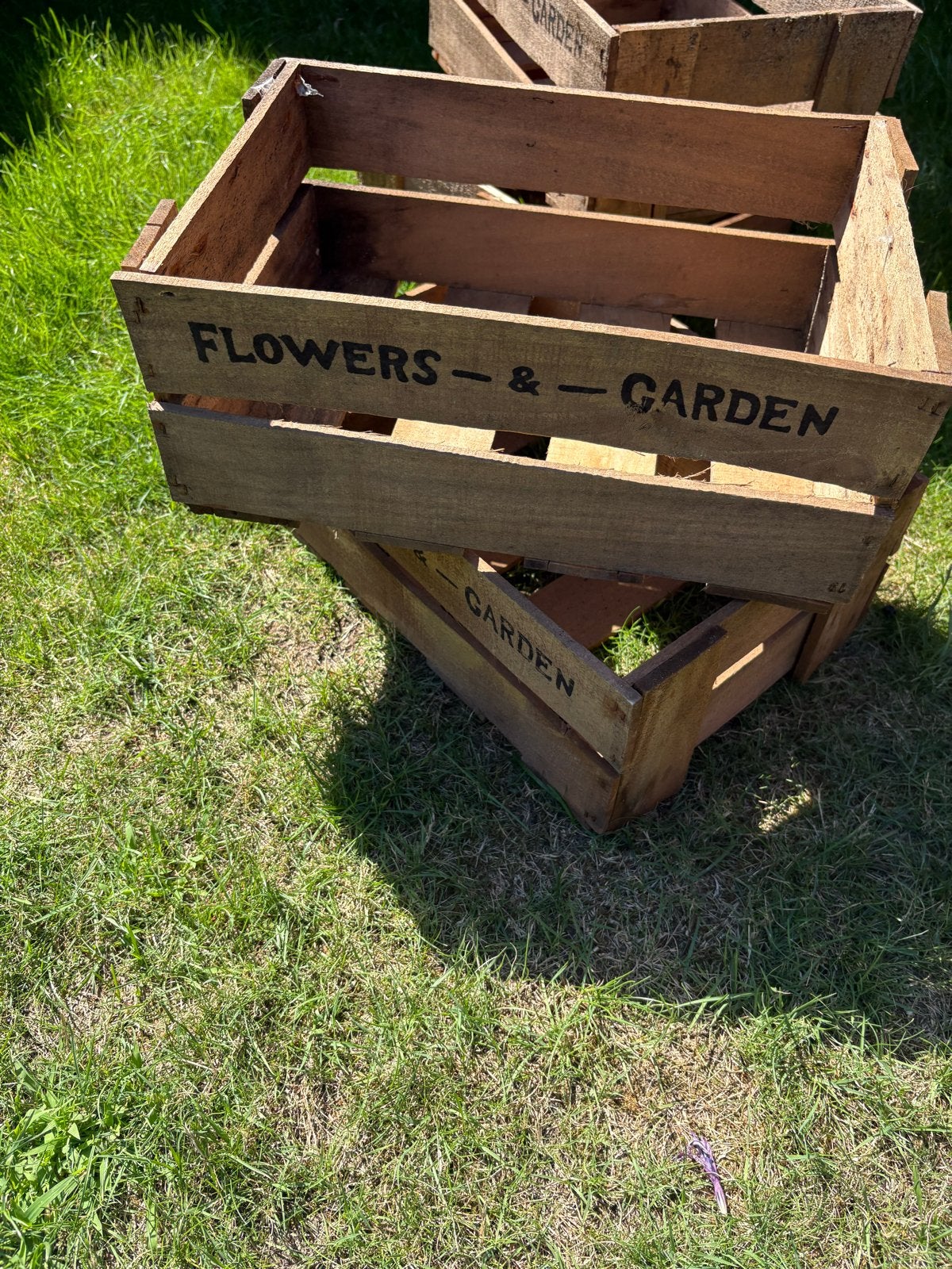 Houten kratten 'Flowers & Garden' - Set van 5, Ophalen, Minder dan 50 cm, Gebruikt, 5 – 50
