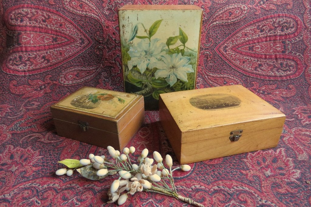 Antieke Schotse Mauchline souvenir doosjes c.1880, Ophalen of Verzenden