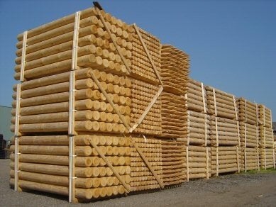 Partij ronde palen div. Lengtes, Tuin en Terras, Palen, Balken en Planken, Ophalen, Nieuw, 180 tot 250 cm, Planken