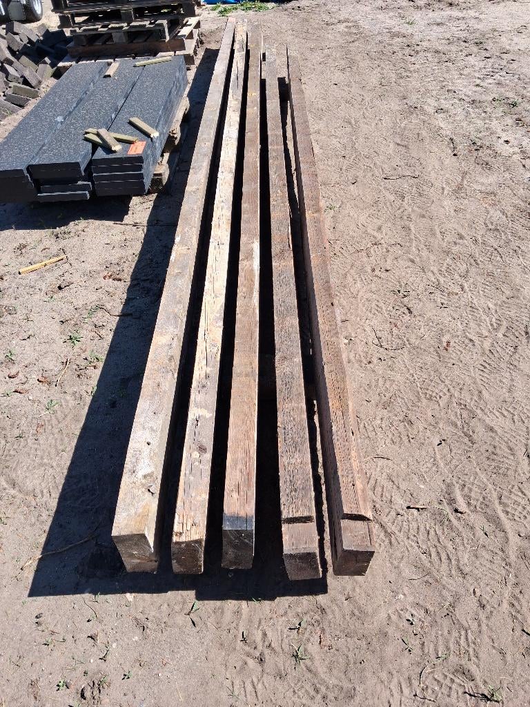 Balken 17x7 constructiehout, Doe-het-zelf en Verbouw, Hout en Planken, Ophalen, Gebruikt, Balk, Vuren