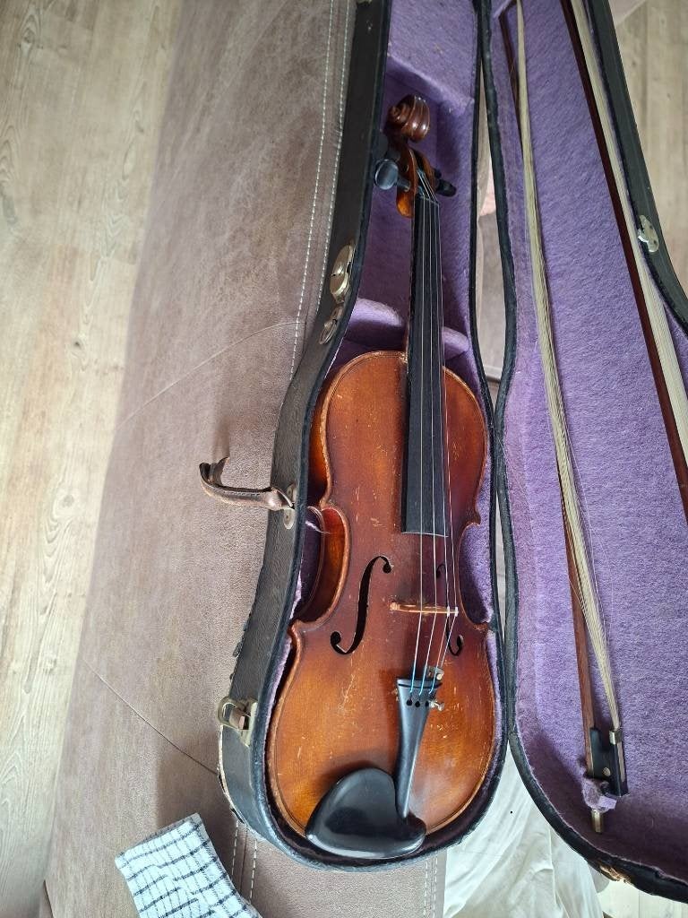 Prachtige antieke Duitse viool (ca. 1920) met originele paar, Ophalen, Gebruikt, Viool, 4/4-viool