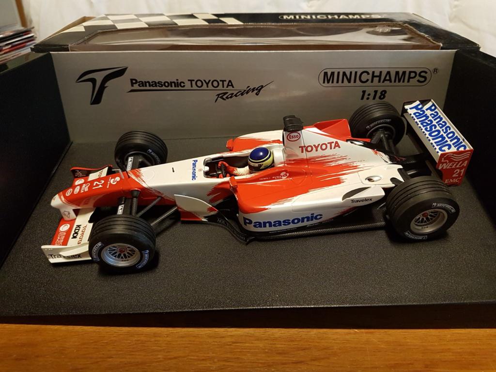 F1 Panasonic Toyota tf103 Christiano da matta showcar 2003, Ophalen of Verzenden, Zo goed als nieuw, Auto, MiniChamps