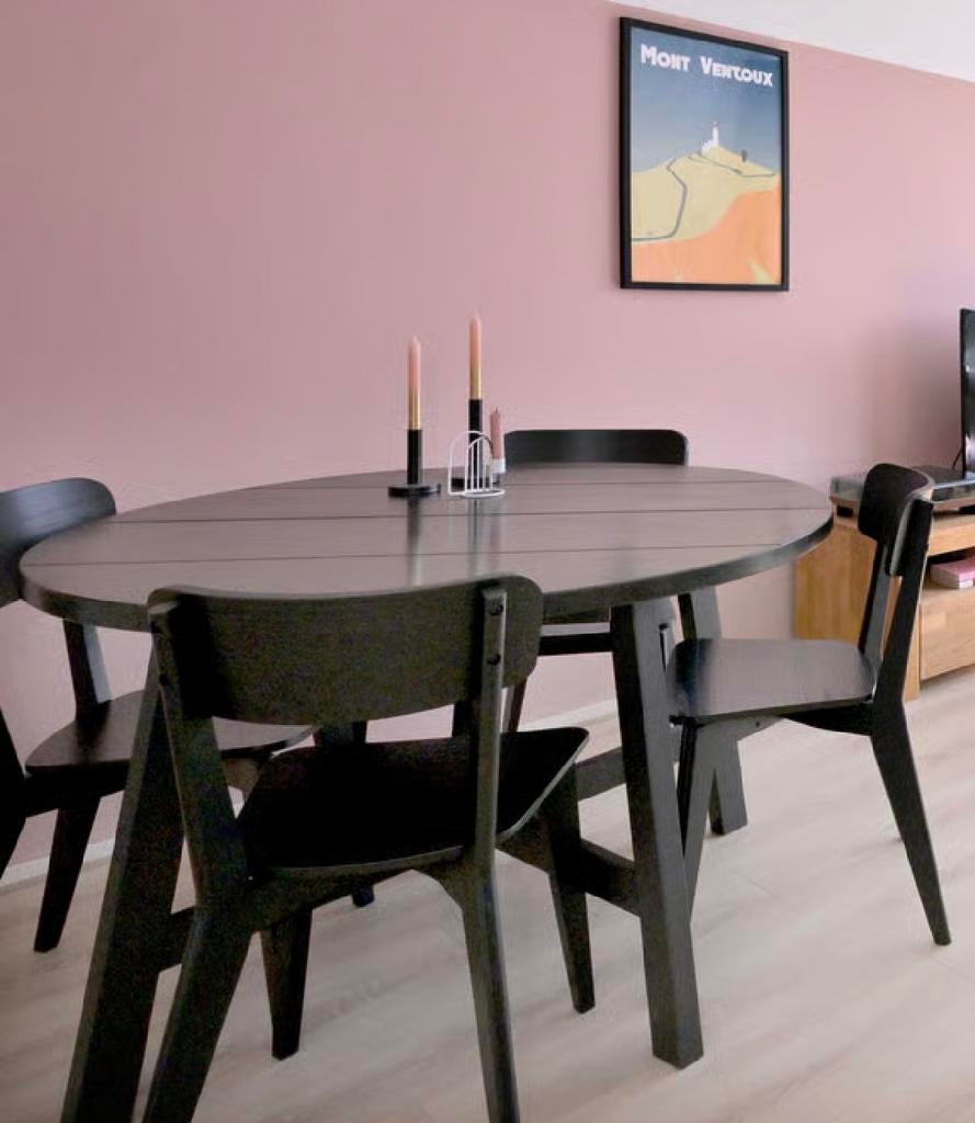 Eikenhouten ronde tafel 120cm, Huis en Inrichting, Tafels | Eettafels, Ophalen, Zo goed als nieuw, Vier personen, 100 tot 150 cm