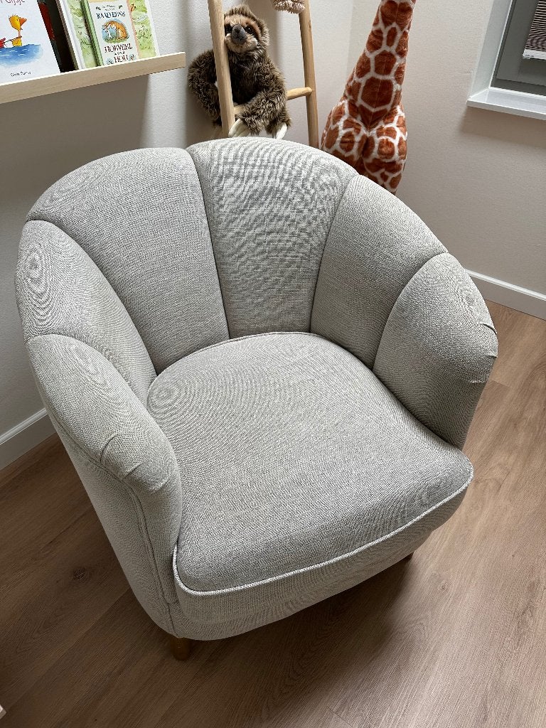 Rivièra Maison Fauteuil Rue Royale Linnen Naturel, Huis en Inrichting, Fauteuils, Ophalen, 75 tot 100 cm, Zo goed als nieuw, 75 tot 100 cm