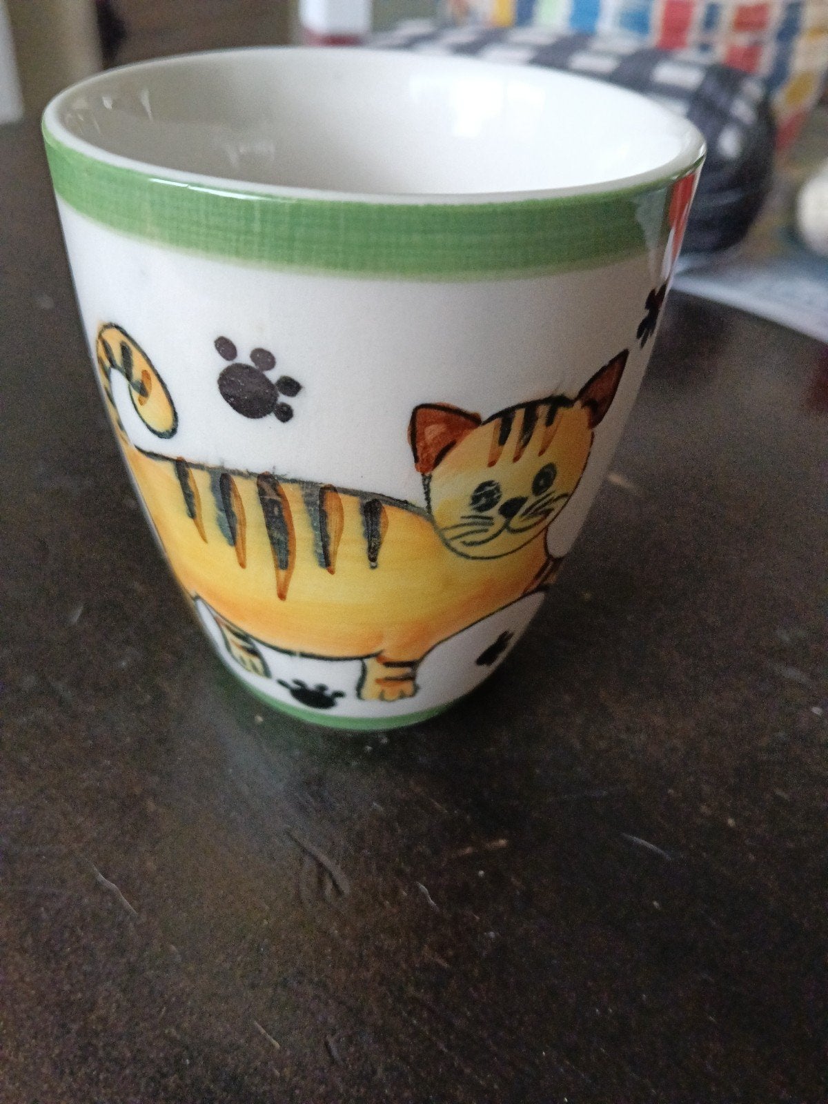 Leuke handgeschilderde mok met kattenprint, Ophalen of Verzenden