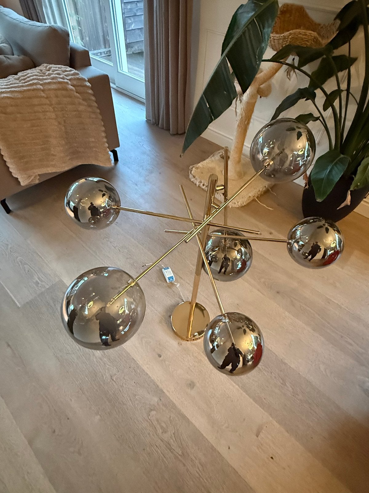 Lucida Alara Hanglamp - Modern Design met Glazen Bollen, Ophalen of Verzenden, Zo goed als nieuw, Glas, Overige fittingen