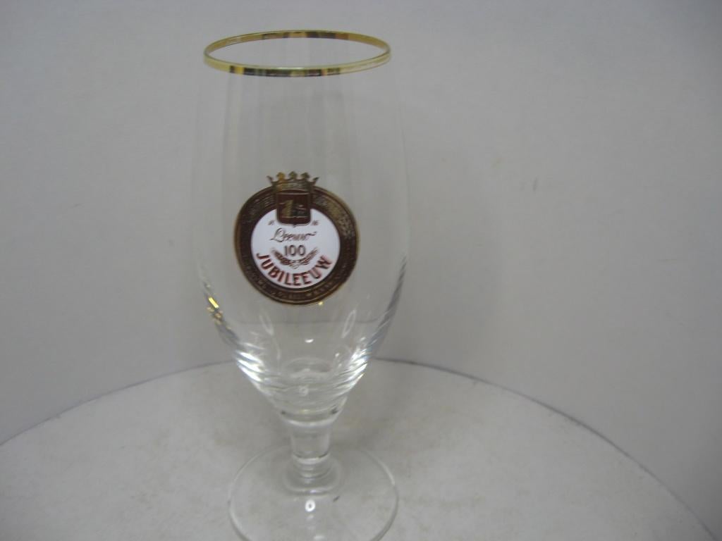 Bierglas Leeuw ... 100 Jubileeuw, Ophalen of Verzenden, Zo goed als nieuw, Glas of Glazen, Leeuw