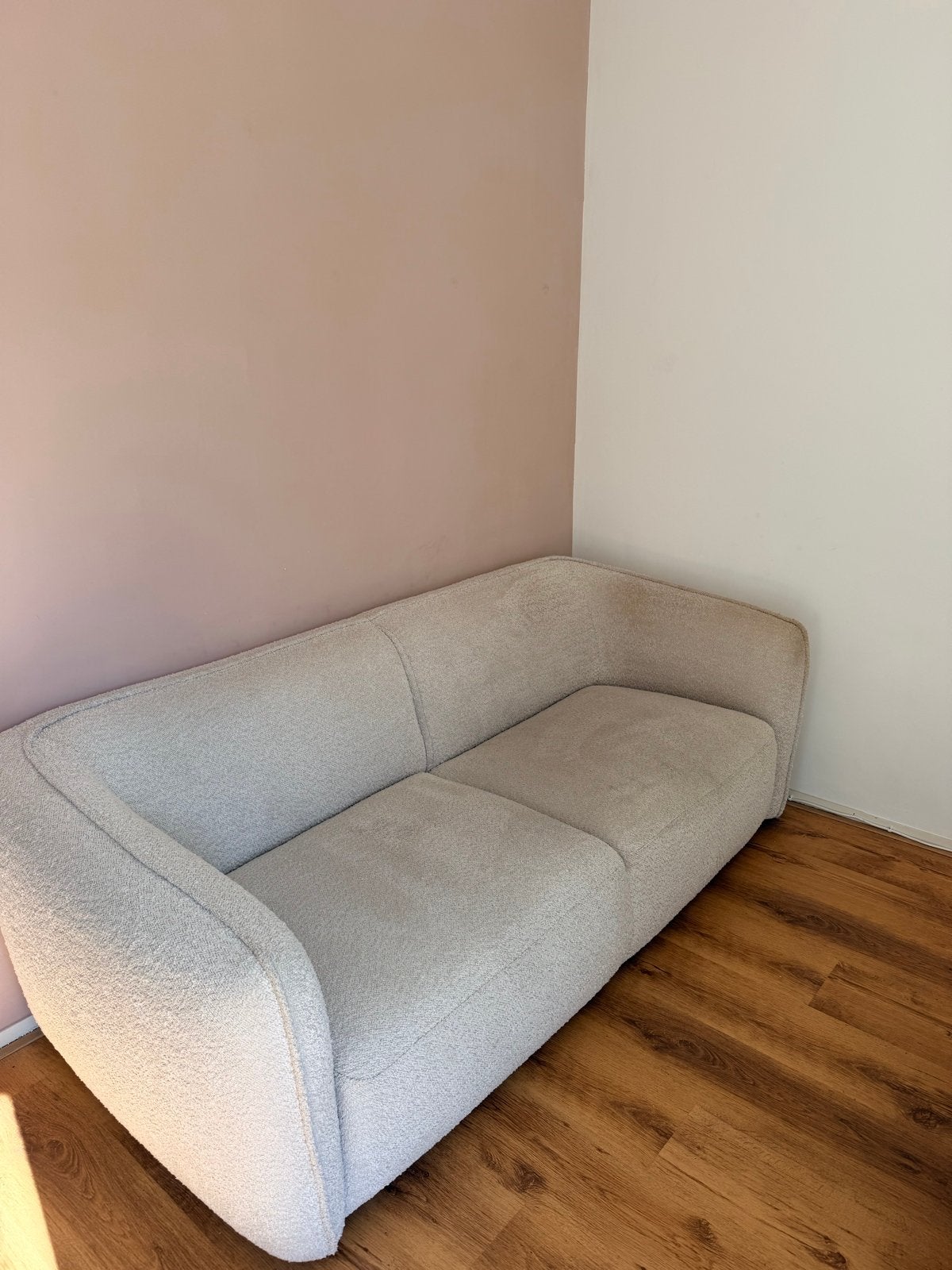 Haco Gaby 2,5-zits bank - Lichte bouclé stof, Ophalen, Gebruikt, 150 tot 200 cm, Tweepersoons