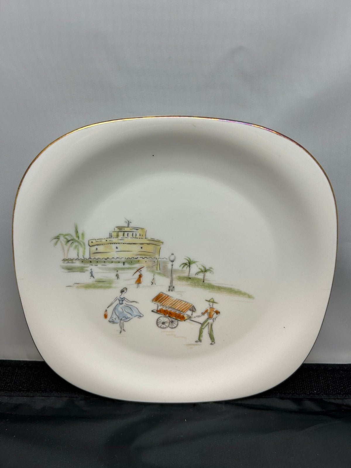 Vintage Spenzo porseleinen bord – Rome Engelenburcht 50s, Ophalen