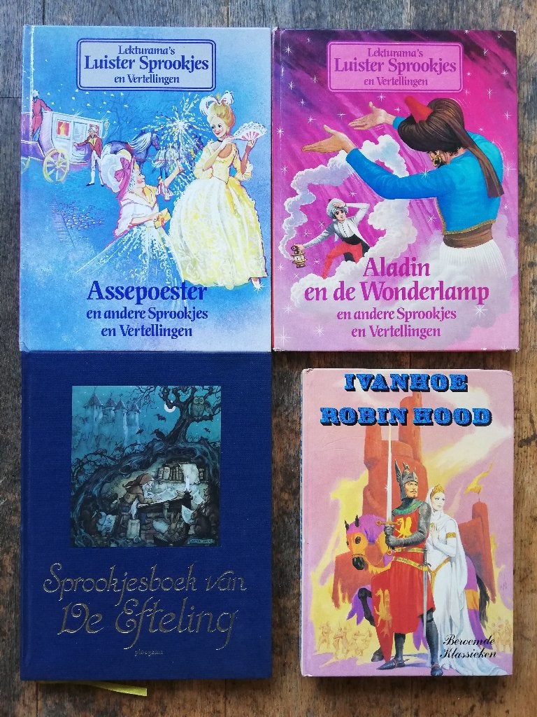 Sprookjes van Grimm-De Efteling-1001 nacht-Ivanhoo-Pinocchio, Boeken, Ophalen of Verzenden, Zo goed als nieuw, Jacob en Wilhelm Grimm; Andersen; Lekturama; C. Collodi;van Gool