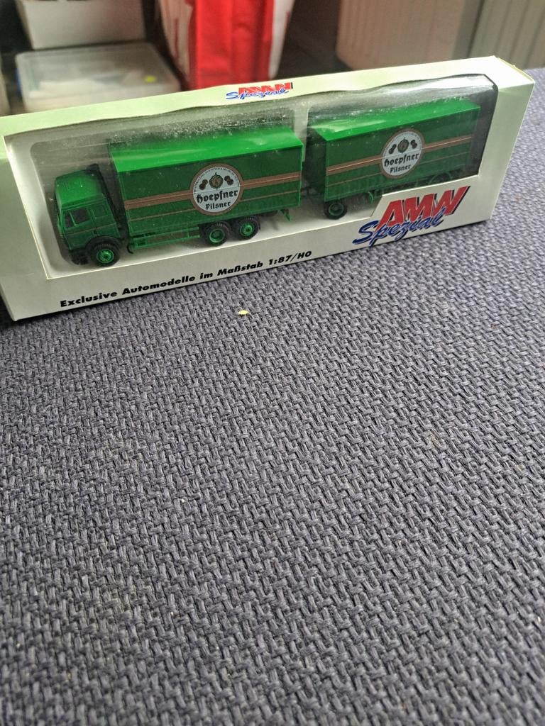 Amw model mercedes vrachtwagen "hoepfner pilsner", Hobby en Vrije tijd, Modelauto's | 1:87, Gebruikt, Duitsland, Ophalen of Verzenden