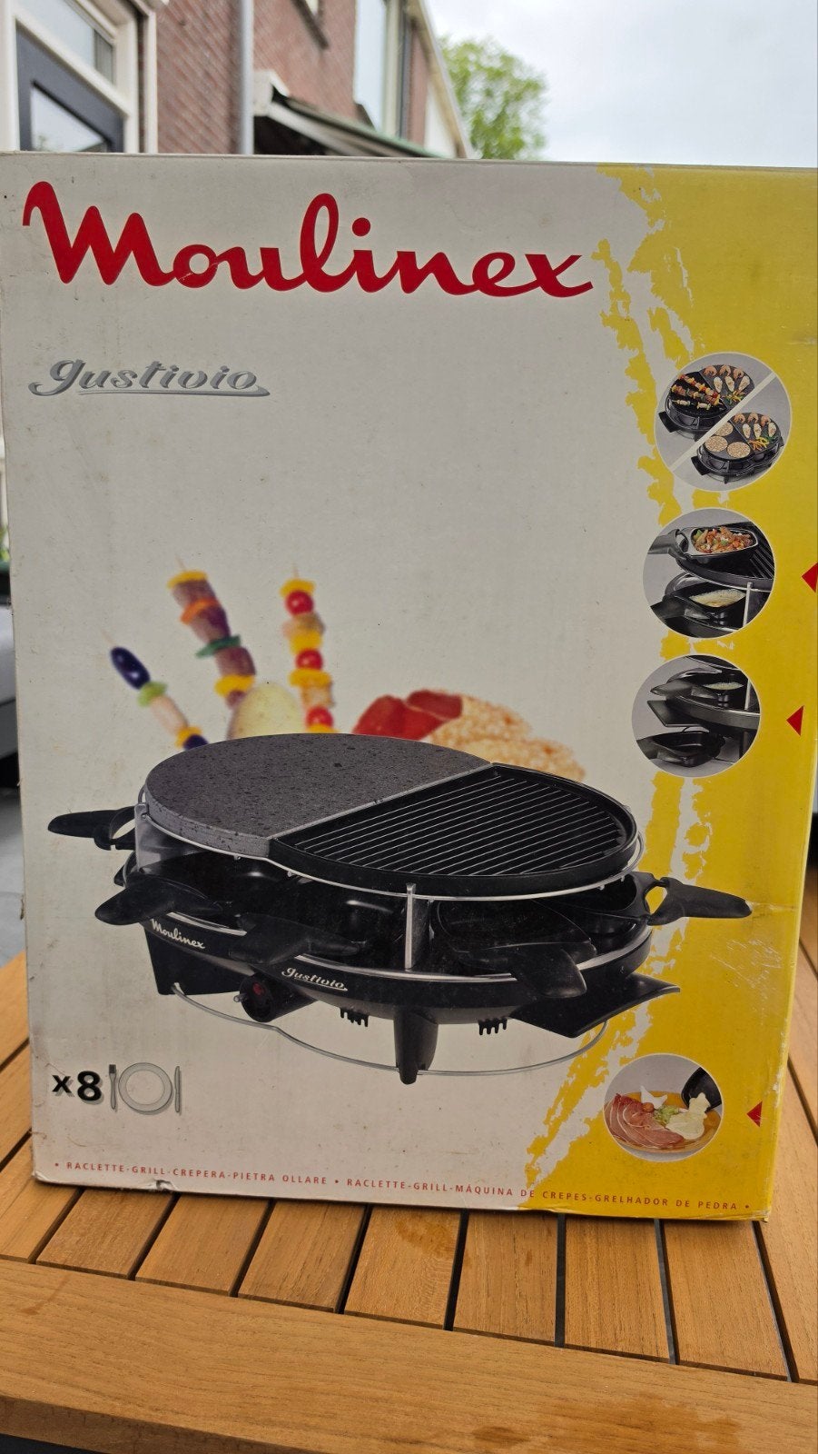 Moulinex Gustivio Raclette Grill met 8 Spatels, Ophalen of Verzenden, Zo goed als nieuw, Zwart