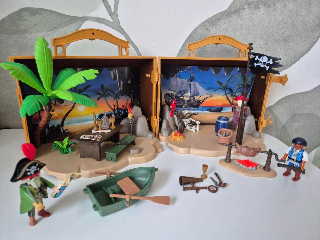 Playbobil piraten in koffer als nieuw, Ophalen, Zo goed als nieuw, Complete set