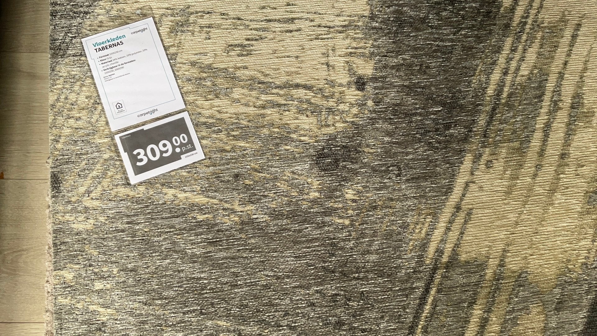Nieuw Carpetright Tabernas vloerkleed 1.60 m bij 2.30 m, Ophalen, 150 tot 200 cm, Grijs, Rechthoekig