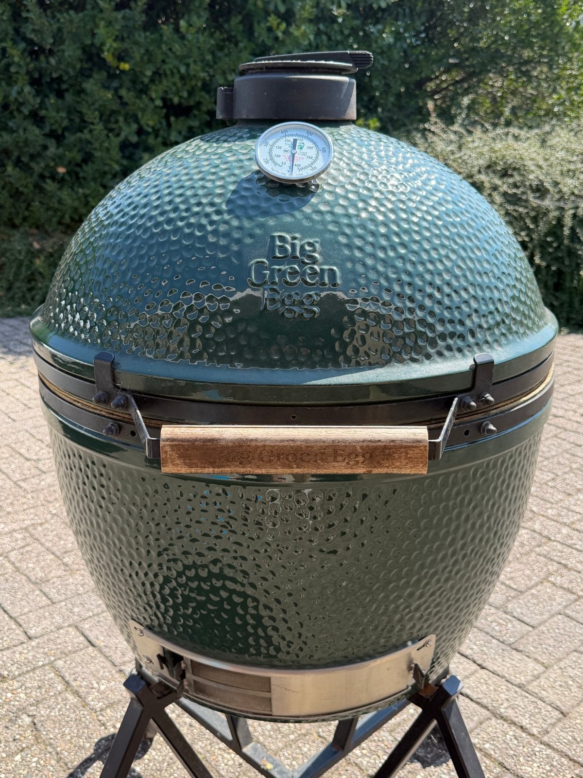 Big Green Egg XL met onderstel, hoes en accessoires, Ophalen, Gebruikt, Met accessoires