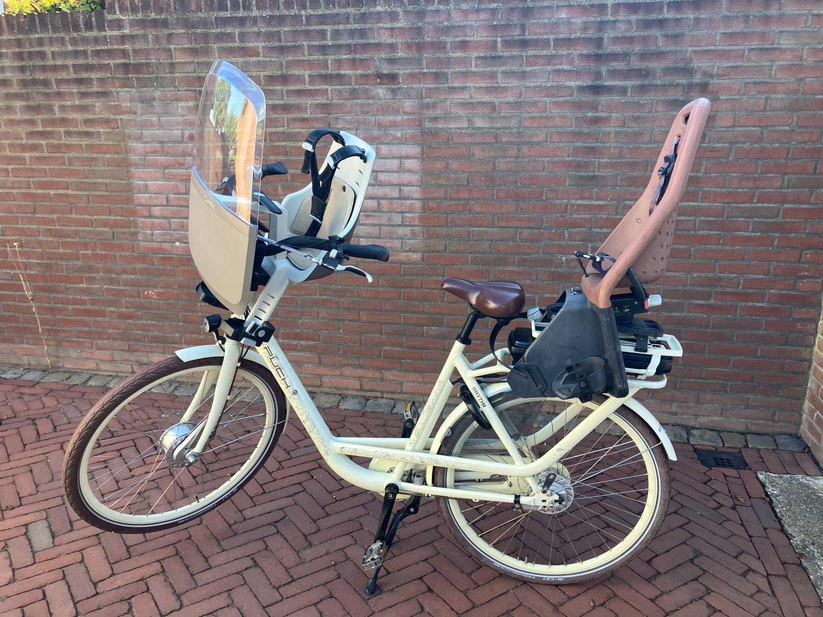 Puch Rhythm E-bike - moederfiets + bijbehorende zitjes, Minder dan 30 km per accu, Gebruikt, 51 tot 55 cm, Ophalen
