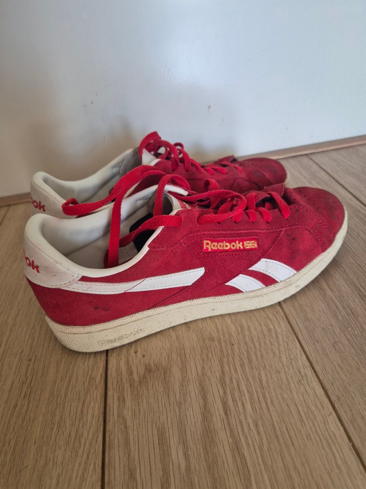 leren rode heren sneakers maat 44, Ophalen of Verzenden, Gedragen, Overige kleuren