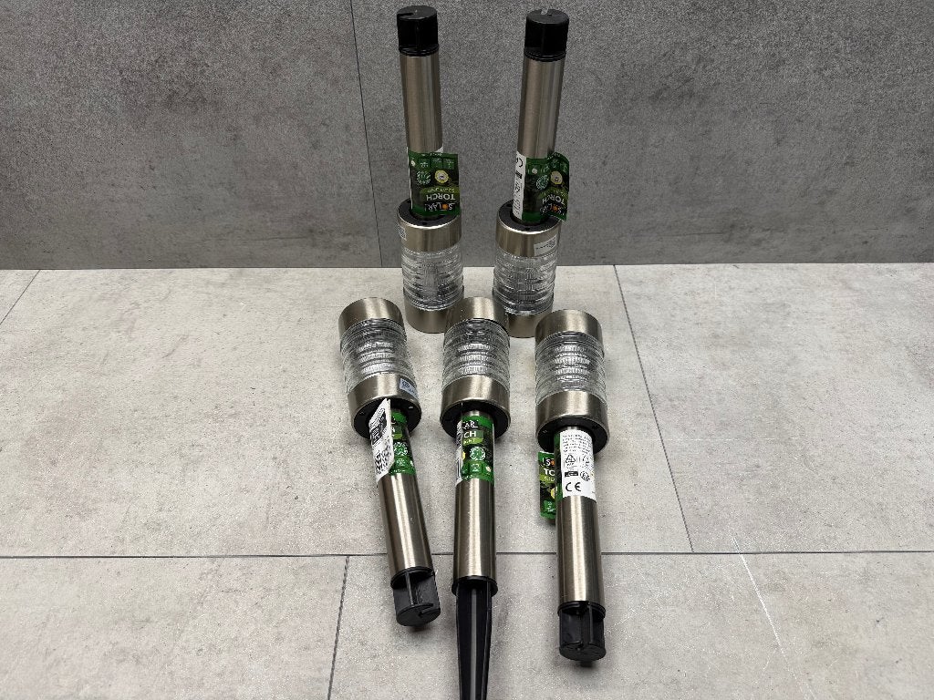 Solar Torch - Tuinlamp - Solar lamp - 5x - 11690, Zonne-energie, Kunststof, Minder dan 50 watt, Nieuw