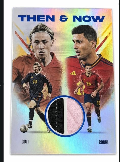 Futera FX Then & Now Dual Memorabilia – Guti & Rodri – 02/04, Ophalen of Verzenden, Nieuw, Buitenlandse clubs, Poster, Plaatje of Sticker