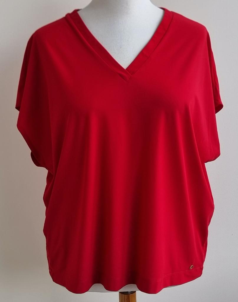 LaDress rood oversized shirt mt. L, Maat 42/44 (L), Ophalen of Verzenden, Zo goed als nieuw, Korte mouw