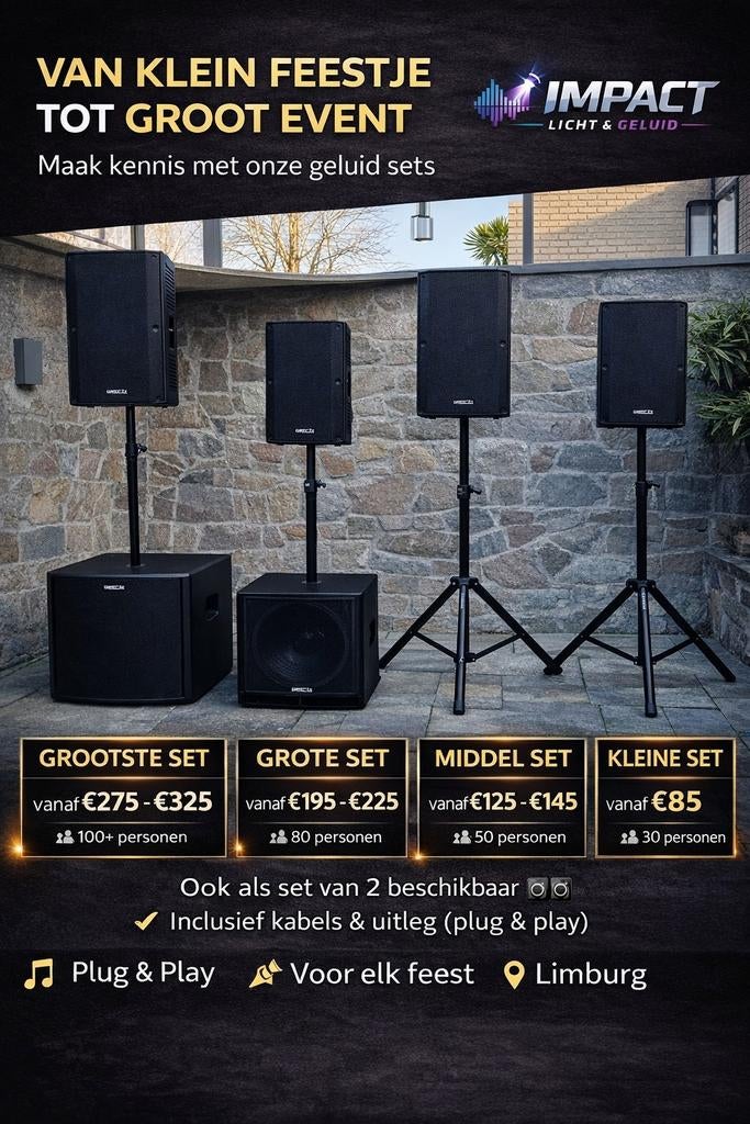 Geluidsset te huur, Ophalen of Verzenden