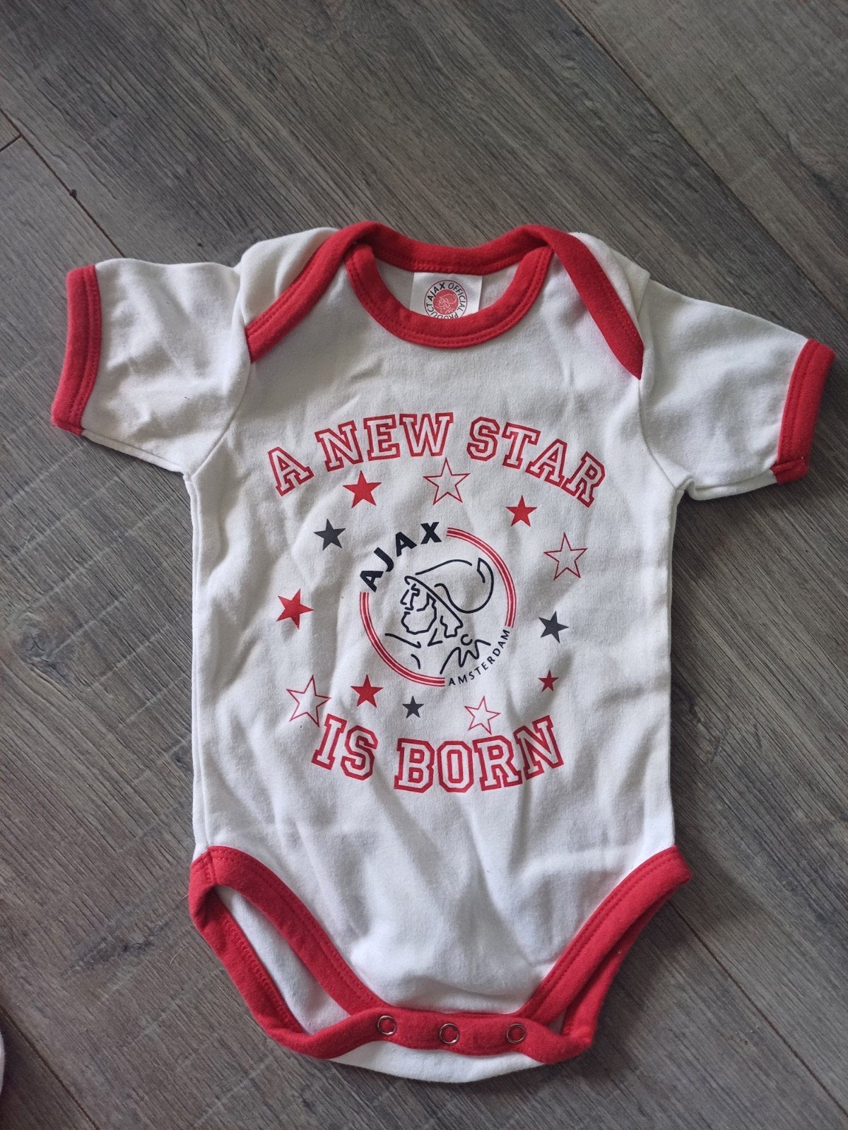 Ajax romper wit/rood, maat 62/68, Jongetje of Meisje, Nieuw, Ophalen of Verzenden, Nacht- of Onderkleding