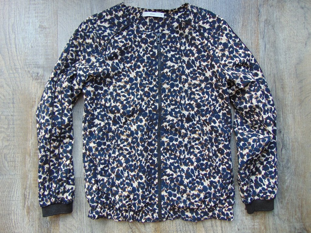 Only zomerjas ecru / blauw panterprint jas maat 38 jasje, Maat 38/40 (M), Blauw, Pigalle, Ophalen of Verzenden