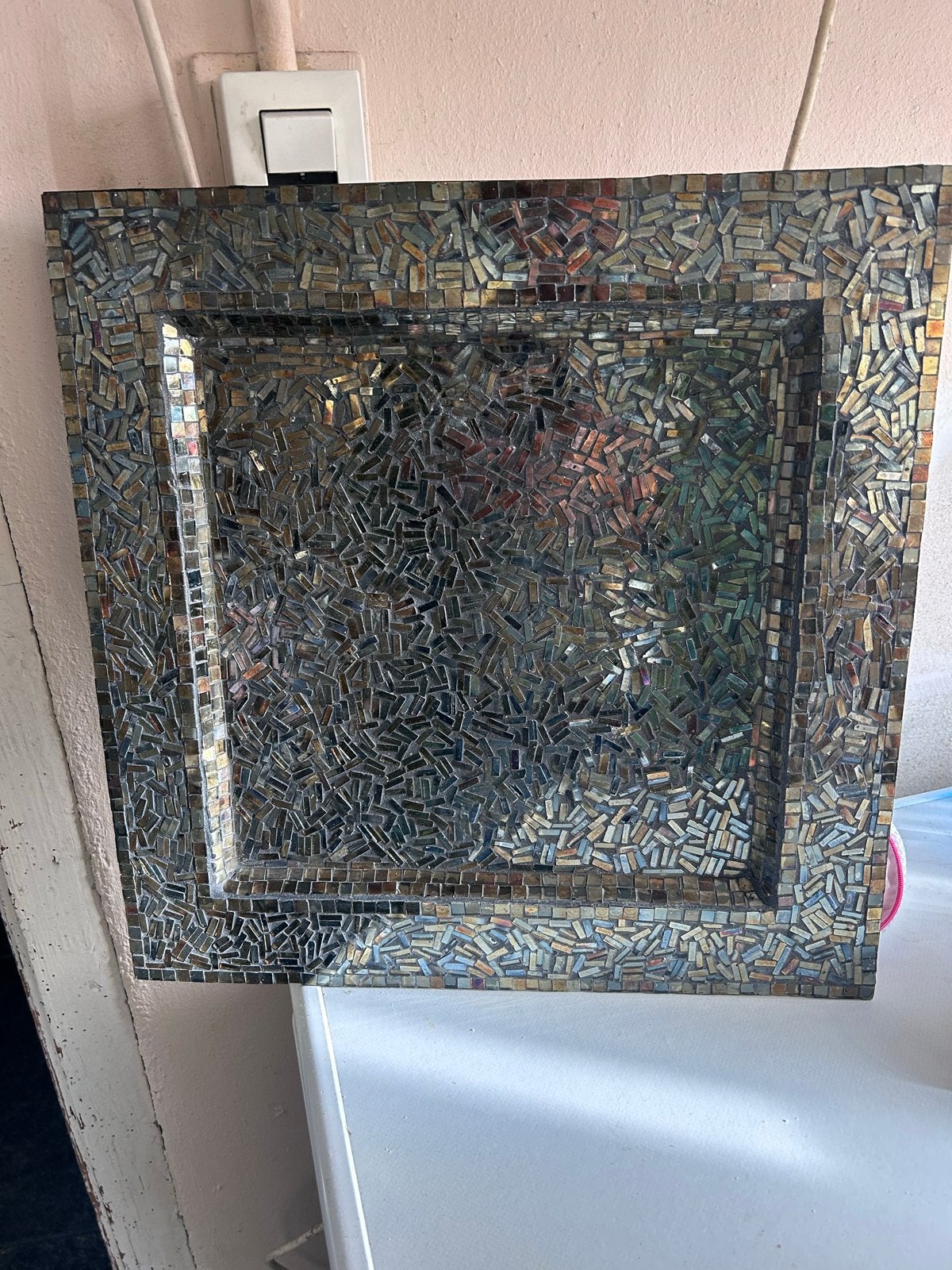 Decoratieve mozaïek schaal - Vierkant, Ophalen, Overige materialen, Schaal, Vierkant