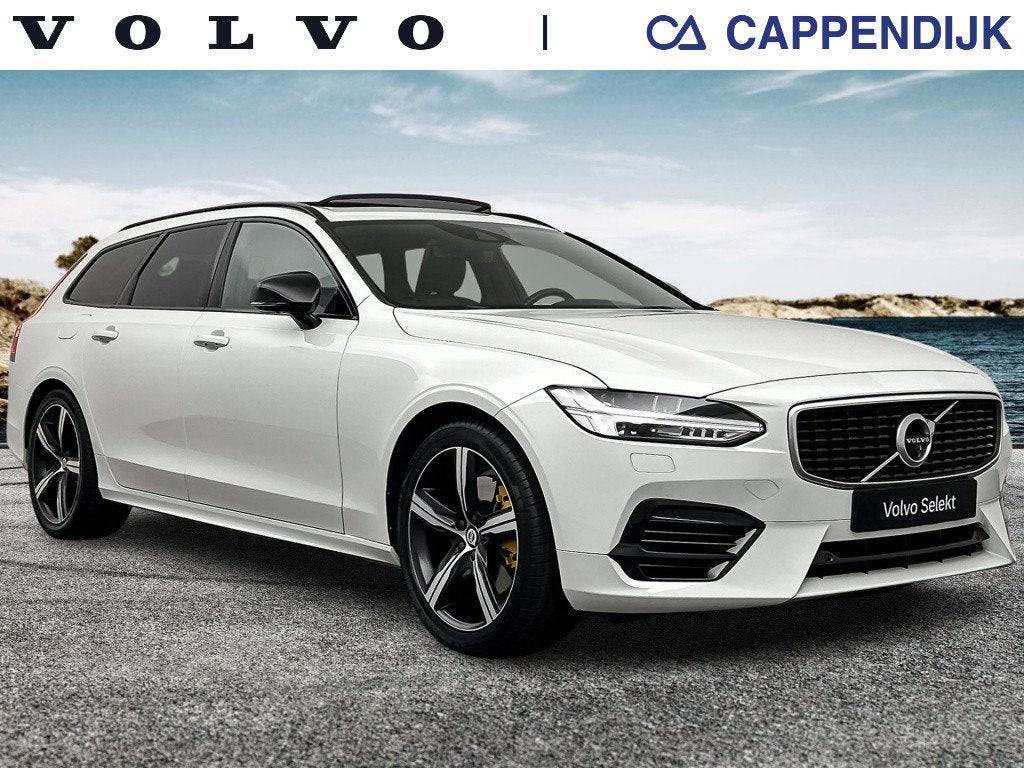 Volvo V90 T8 390PK Recharge R-Design | FULL OPTIONS!, Auto's, Volvo, 12 maanden, Hybride Elektrisch/Benzine, Geïmporteerd, 5 stoelen