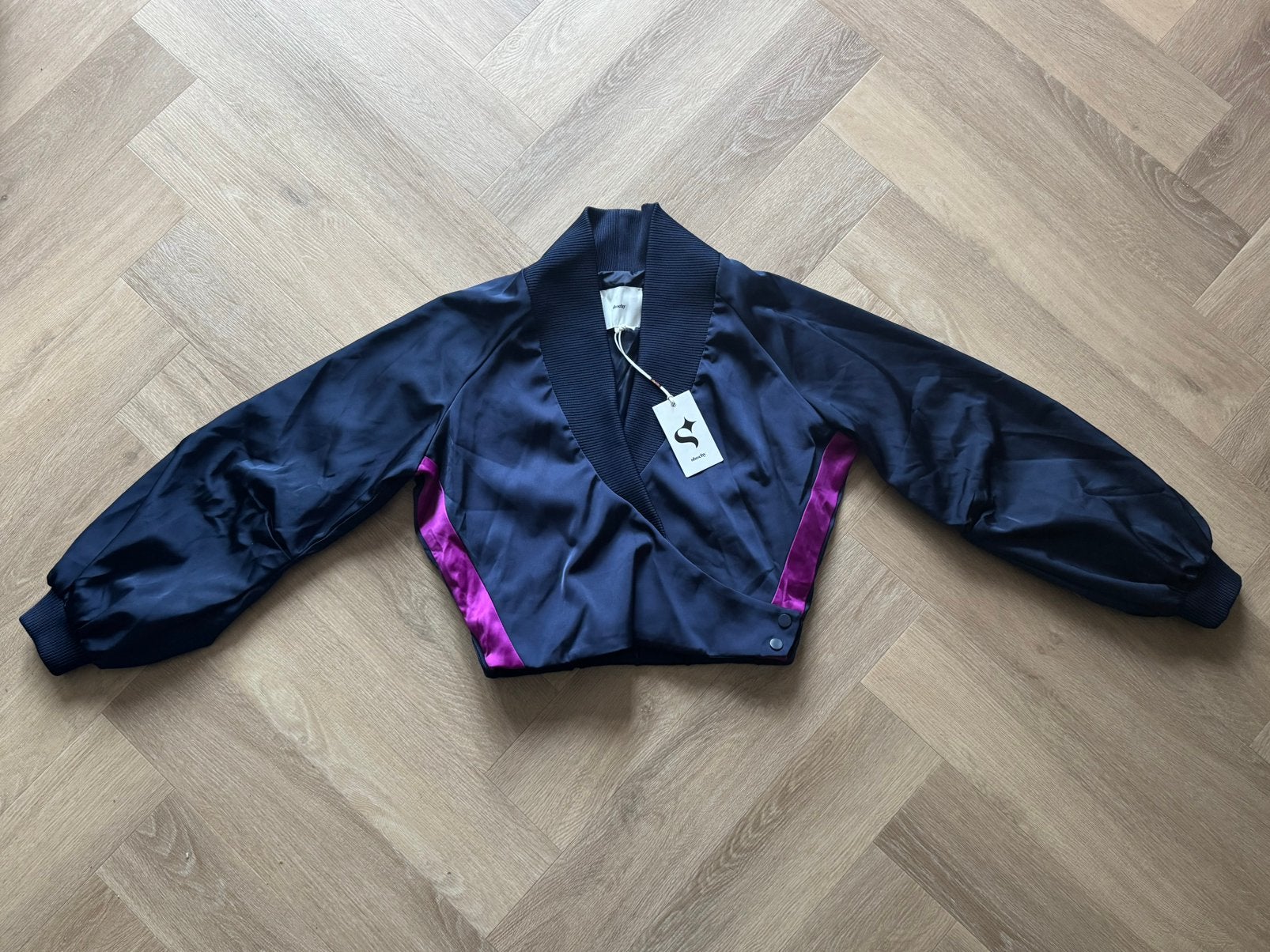 Nieuw Shoeby satijnen bomber wrap blouse top maat M, Ophalen of Verzenden, Nieuw, Maat 38/40 (M), Blauw