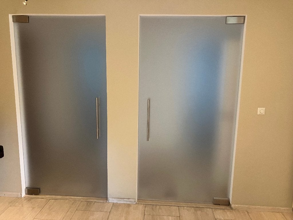 Set Frameloze Mat Glazen taats deuren(zelf demonteren ), Doe-het-zelf en Verbouw, Gebruikt, Binnendeur, Glas, 200 tot 215 cm