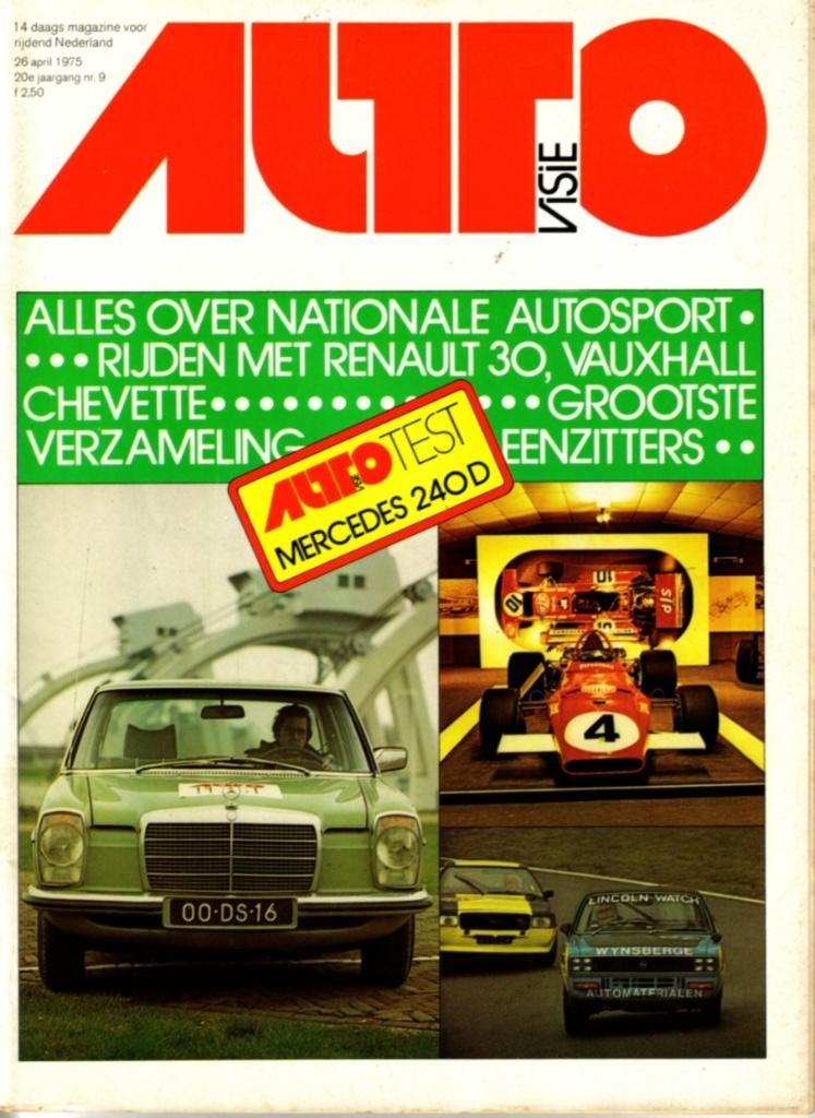 Autovisie test Mercedes 240 D 3.0 April 1975, Ophalen of Verzenden, Gelezen, Mercedes