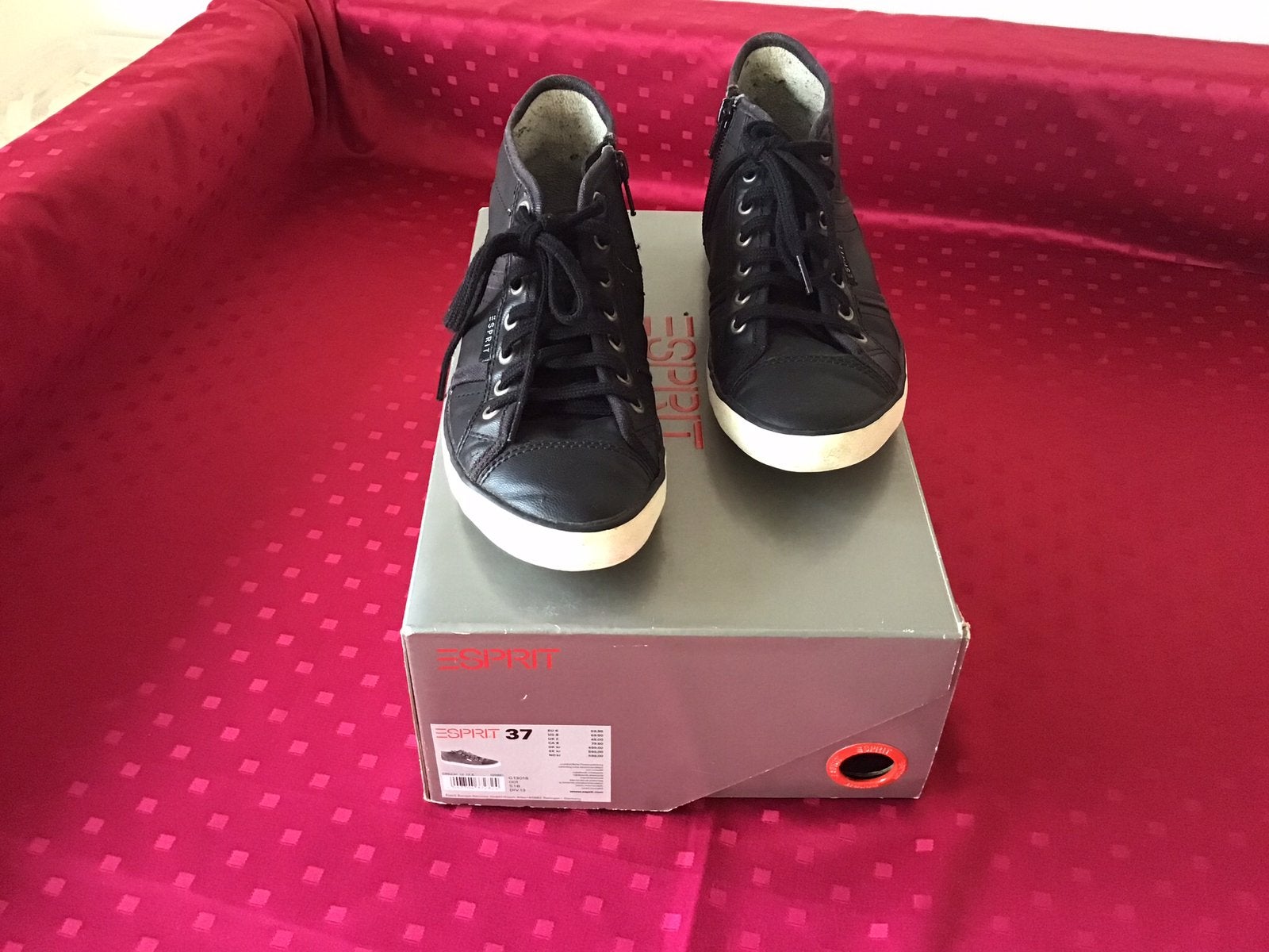 Zwarte Esprit gympen maat 37, Zwart, Ophalen of Verzenden, Sneakers of Gympen, Gedragen