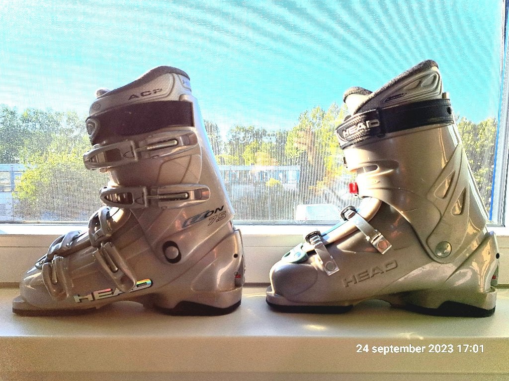 Dames skiboots Head EZ-on 7.5, 250 255, mt 38, Grijs, 160 tot 180 cm, Gebruikt, Schoenen, Ophalen of Verzenden