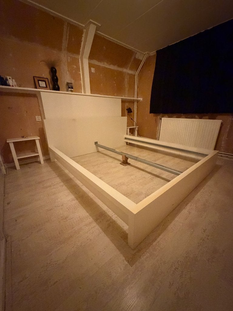 Ikea bed Malm 180x200, Ophalen, Gebruikt, Wit, Tweepersoons