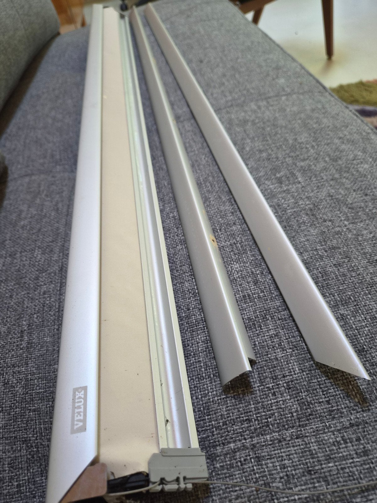 Velux verduisterend rolgordijn beige 07bc02ka, Ophalen, Gebruikt, Rolgordijn, Verduisterend