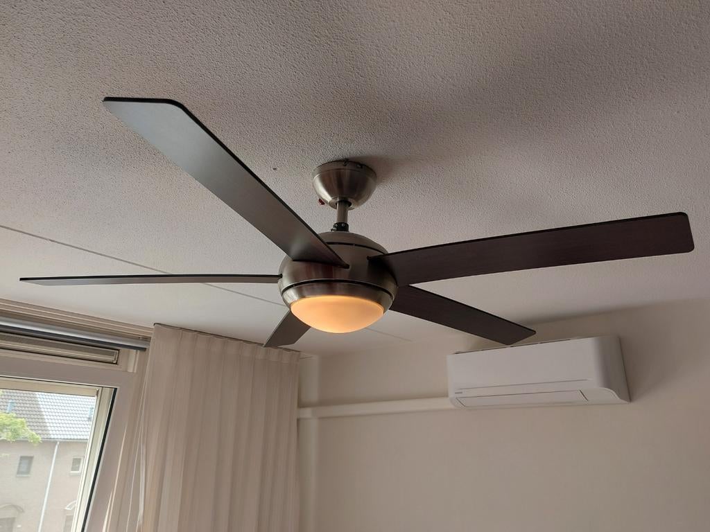 Plafondventilator met lamp, 3 standen, programmeerbare tijd, Witgoed en Apparatuur, Ventilatoren, Plafondventilator, Ophalen of Verzenden