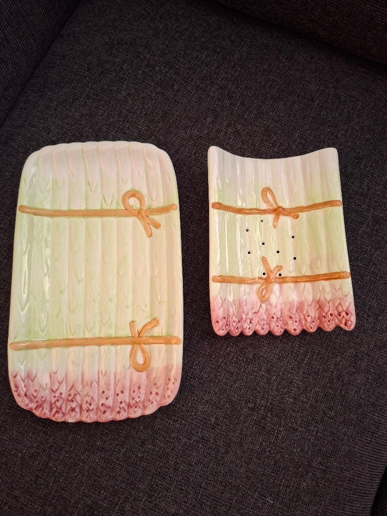 Aspergeschaal, handbeschilderd, Antiek en Kunst, Ophalen