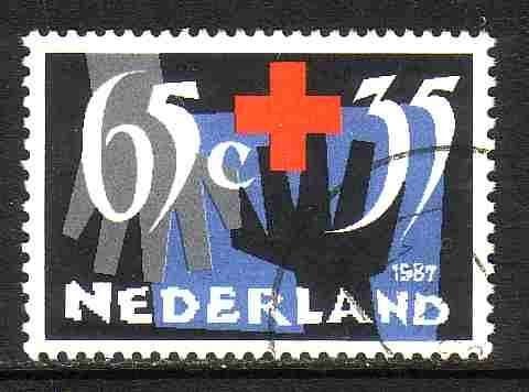 Nederland 1987 1382 Rode Kruis 65c, Gest, Postzegels en Munten, Postzegels | Nederland, Ophalen of Verzenden, Na 1940, Gestempeld