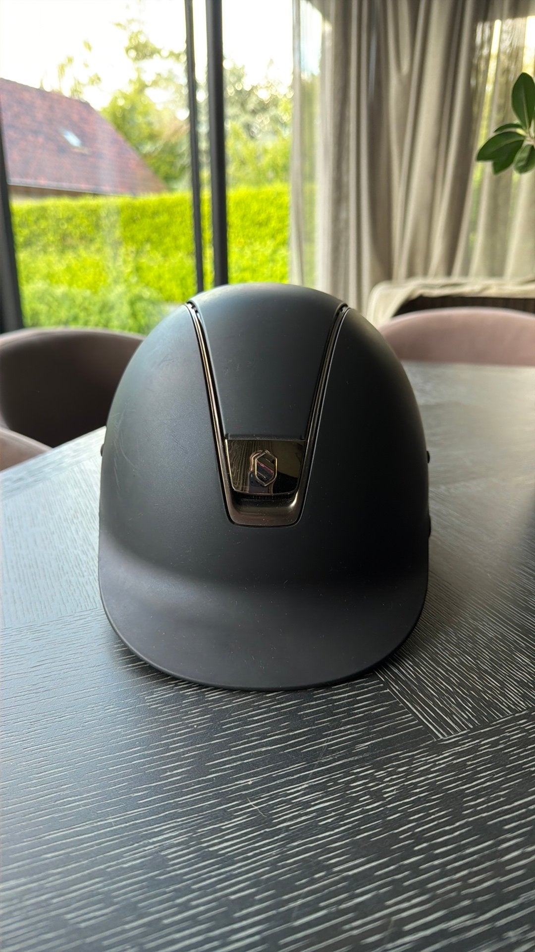 Samshield paardrijcap, blauw, Dieren en Toebehoren, Paardrijkleding, Zo goed als nieuw, Dressuur, Ophalen of Verzenden
