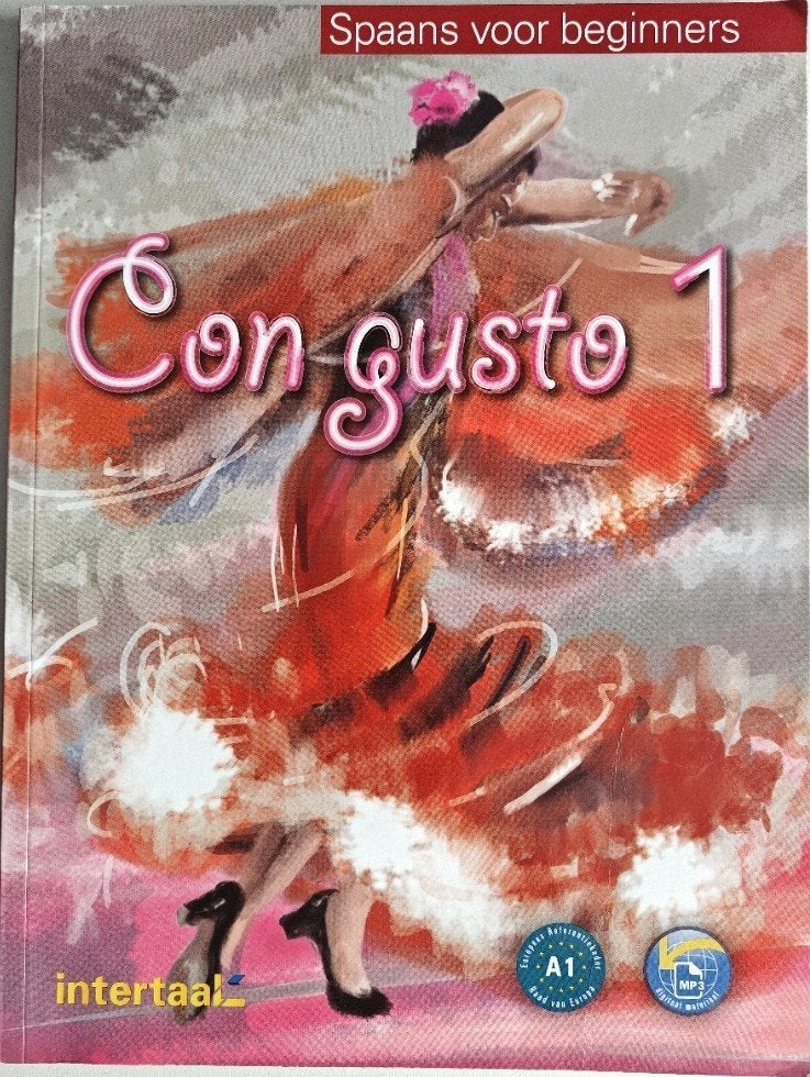 TEKSTBOEK: CON GUSTO 1: SPAANS VOOR BEGINNERS. Niveau A1., Ophalen of Verzenden, Zo goed als nieuw