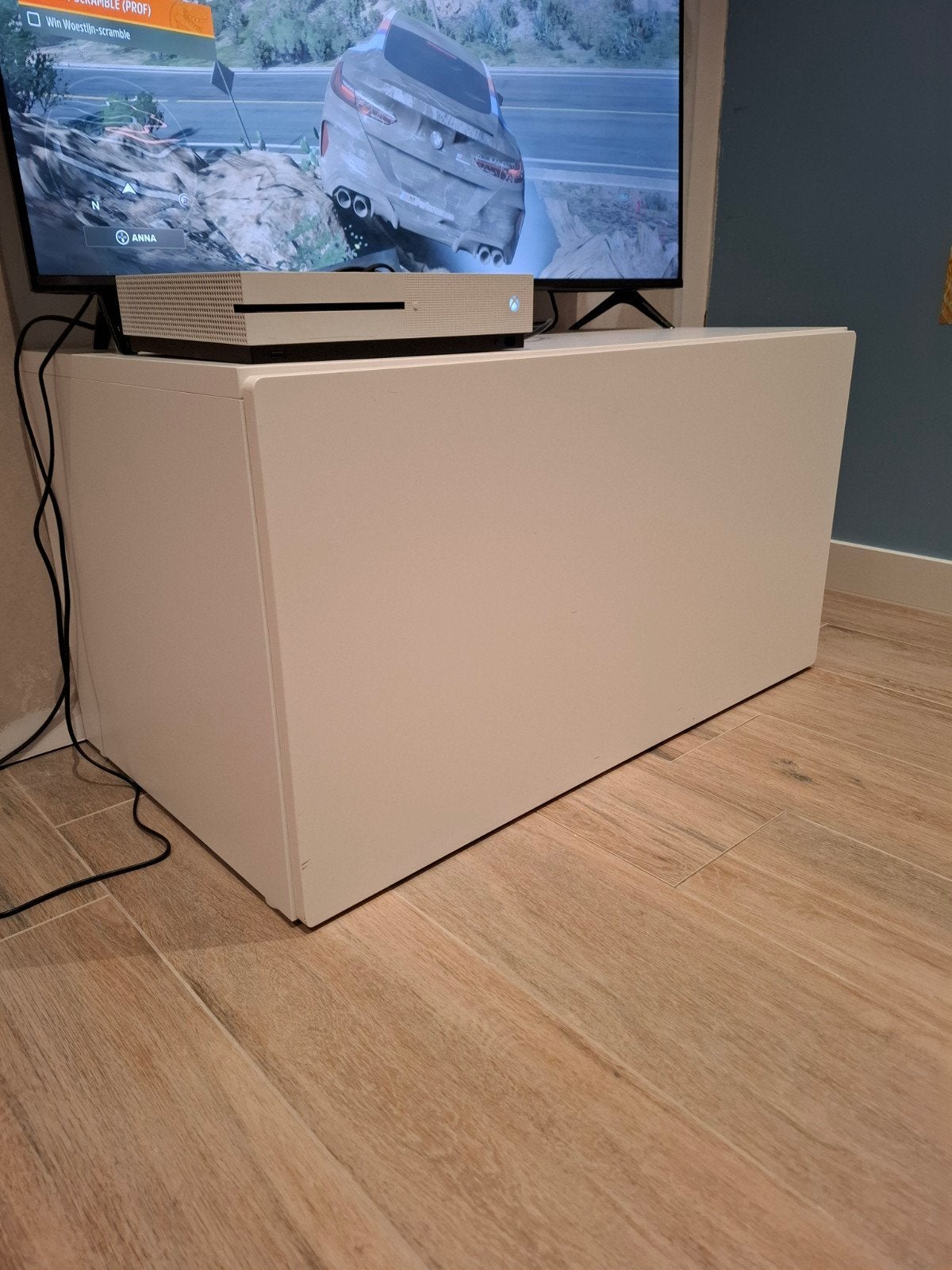 Wit speelgoedkist met bank, Gebruikt, 75 tot 100 cm, Minder dan 50 cm, Ophalen