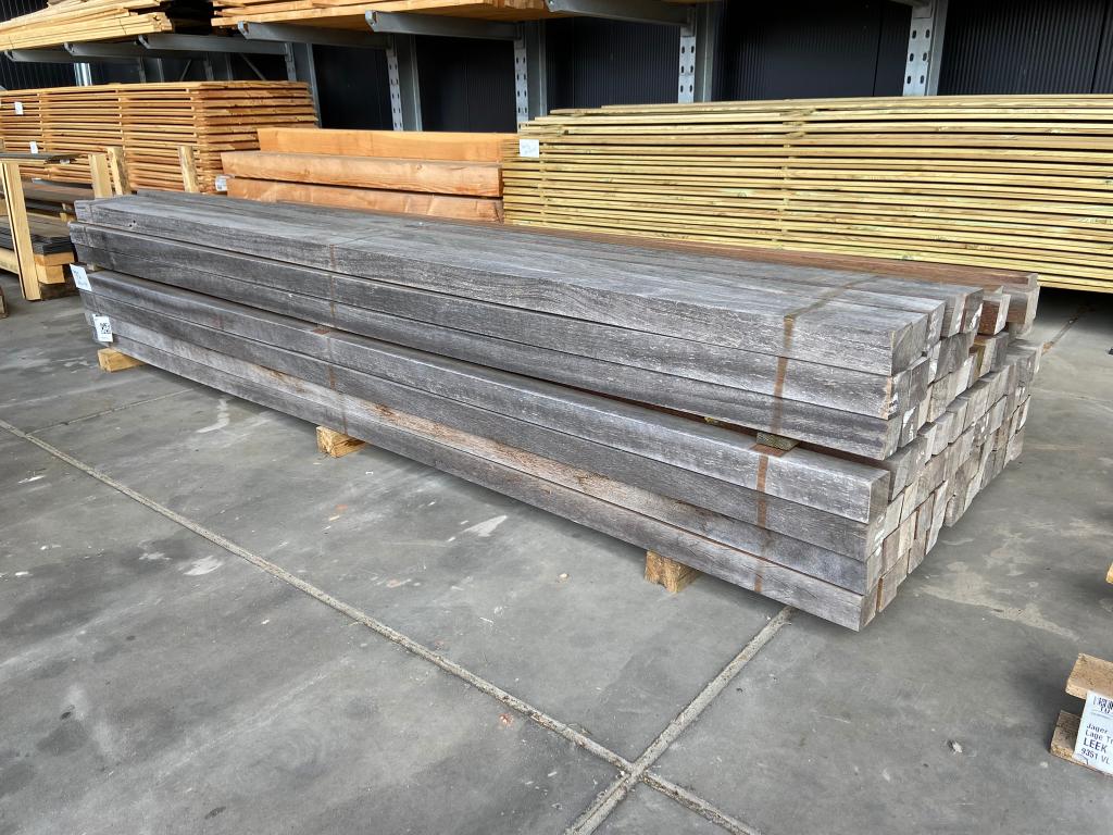 Azobé paal geschaafd 6,5x6,5x270 cm (Op is Op) - J&W 155, Ophalen, Palen, Nieuw, Hardhout