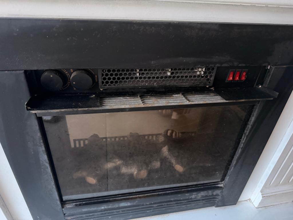 Elektrische sfeerhaard met ombouw, Huis en Inrichting, Haarden, Ophalen of Verzenden, Gebruikt, Vrijstaande haard, Elektrische haard