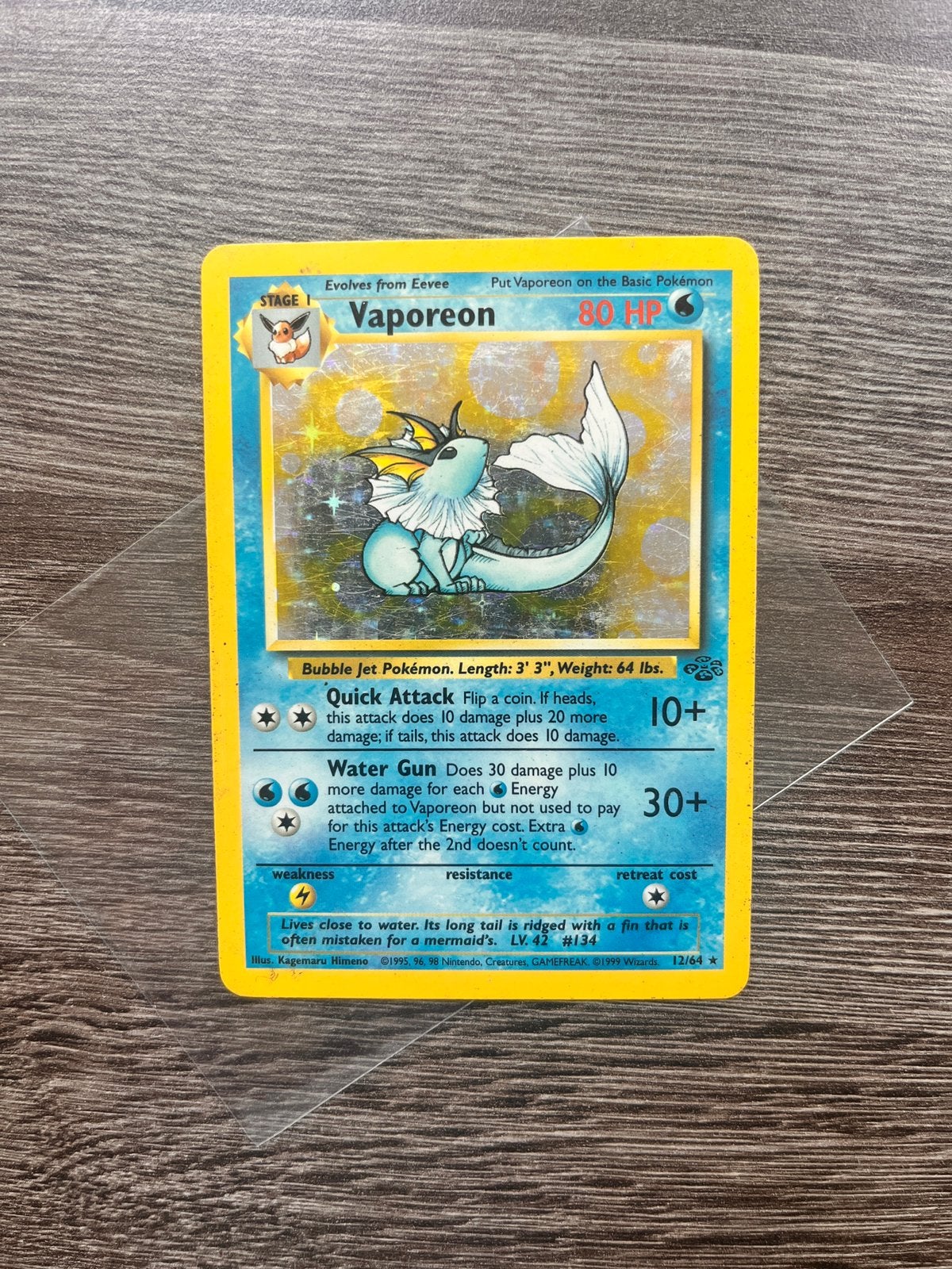Vaporeon Holo, Ophalen of Verzenden, Zo goed als nieuw